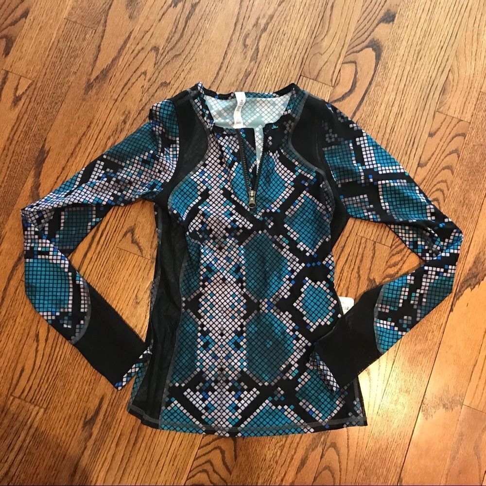 New LULULEMON Swim Sun Runner Half Zip Top Snake 2